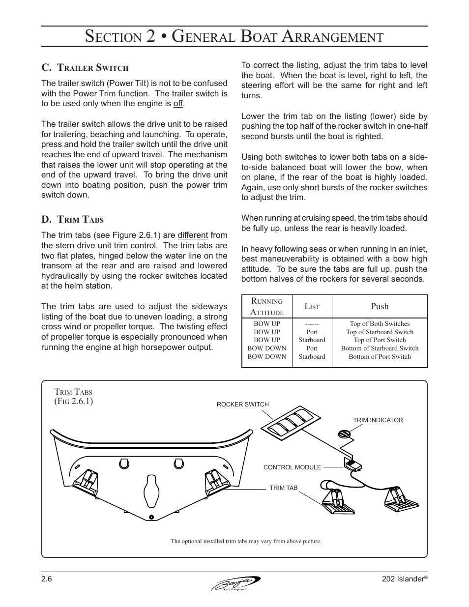 2 • g, Ection, Eneral | Rrangement, C. t, D. t | Baja Marine 202 Islander User Manual | Page 34 / 83