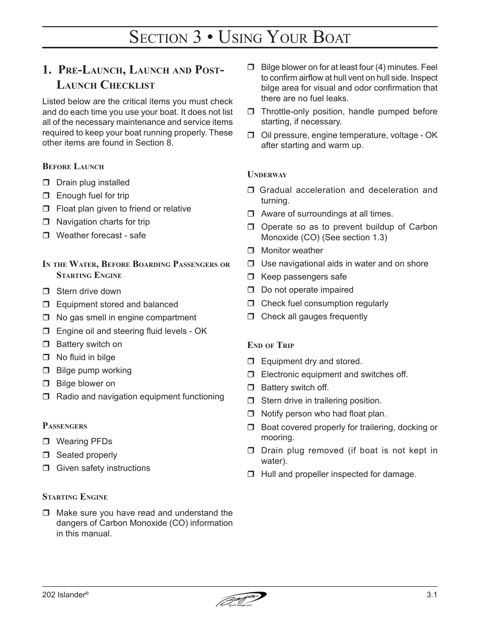 3 • u, Ection, Sing | Baja Marine 202 Islander User Manual | Page 37 / 83