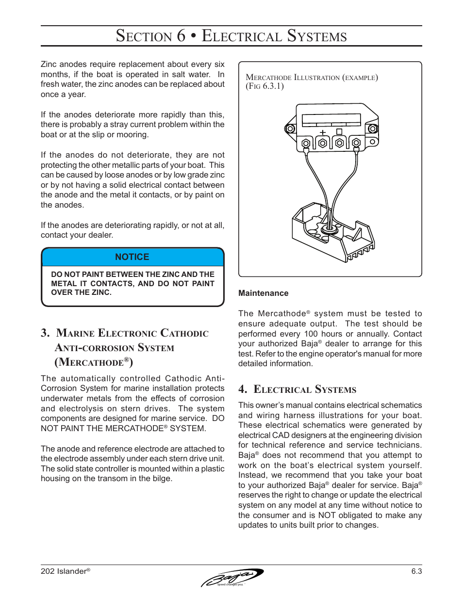 6 • e, Ection, Lectrical | Ystems | Baja Marine 202 Islander User Manual | Page 54 / 83