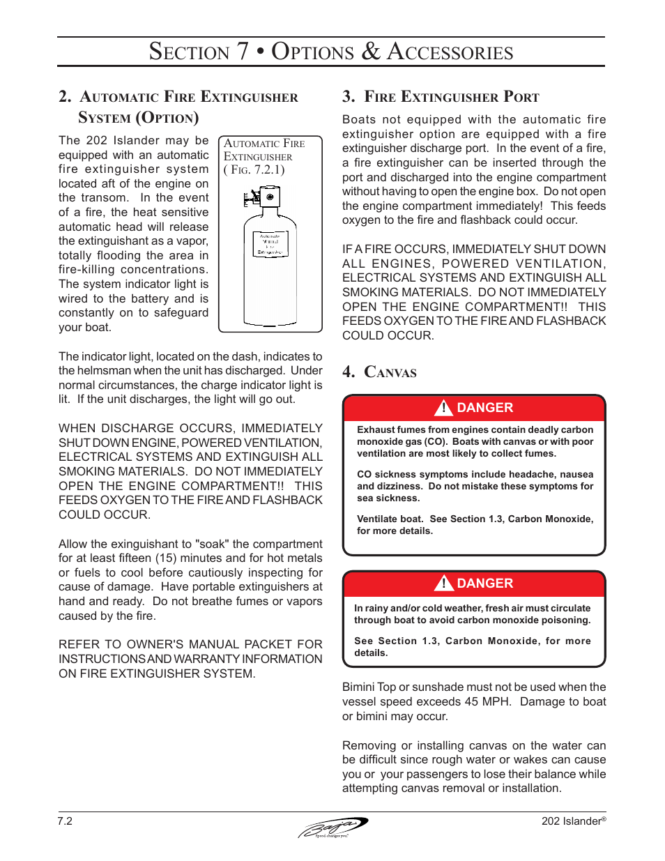 7 • o, Ection, Ptions | Ccessories | Baja Marine 202 Islander User Manual | Page 61 / 83