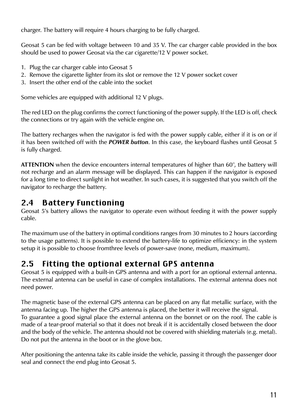 AvMap Geosat 5 series Manual User Manual | Page 11 / 48