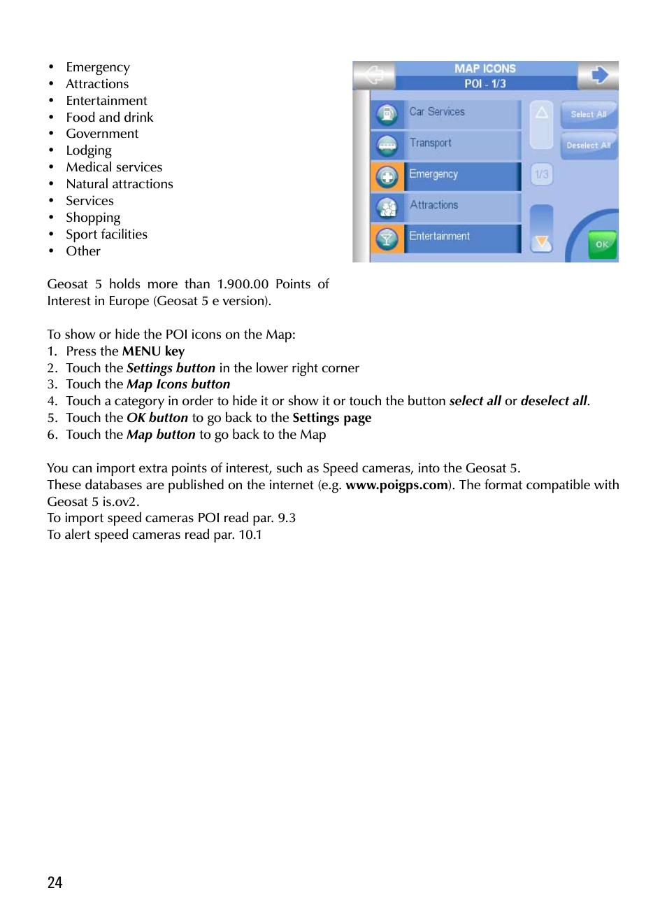 AvMap Geosat 5 series Manual User Manual | Page 24 / 48