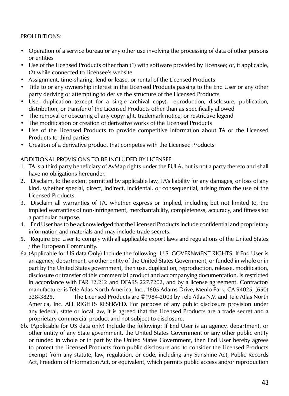 AvMap Geosat 5 series Manual User Manual | Page 43 / 48