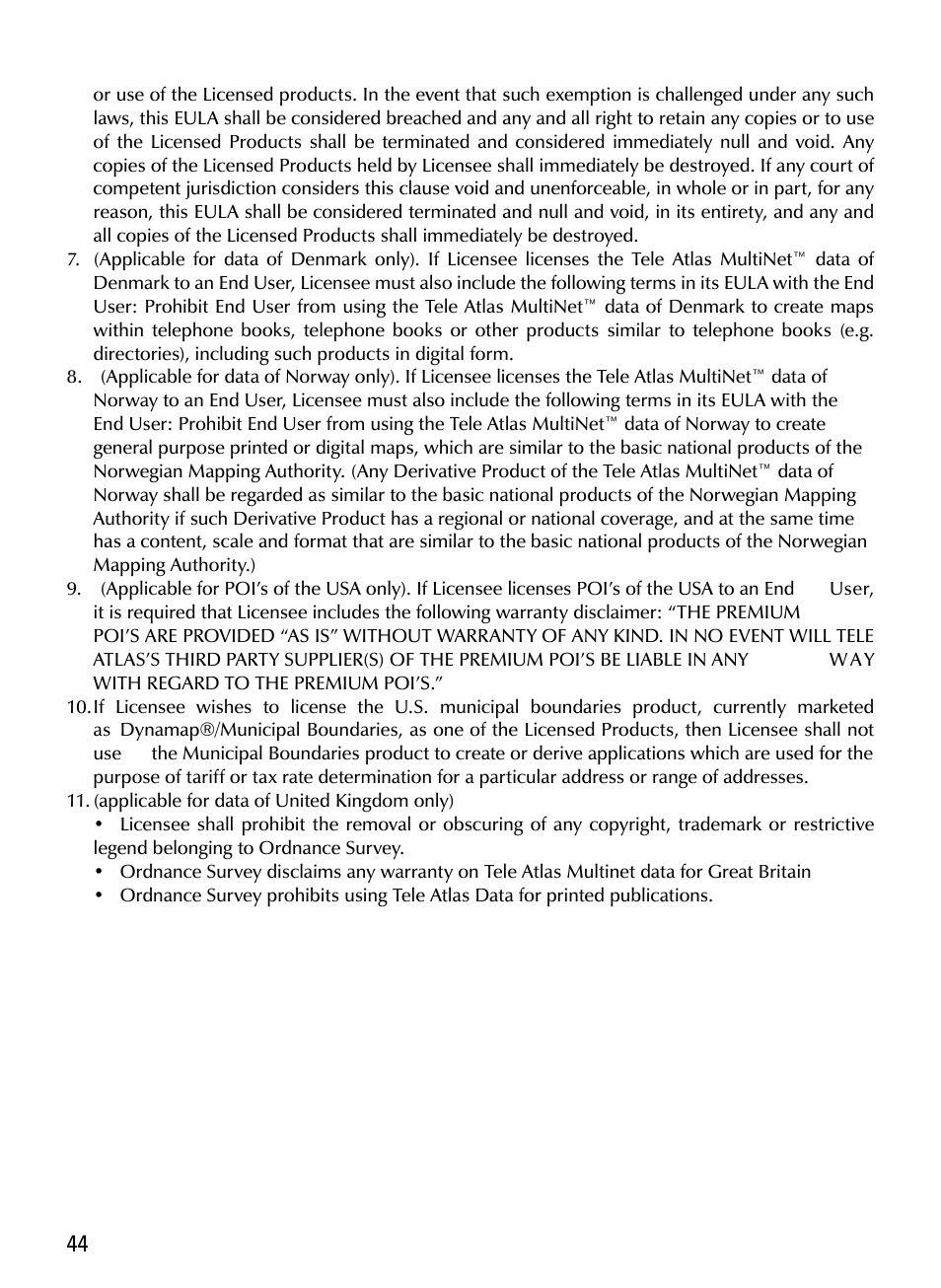 AvMap Geosat 5 series Manual User Manual | Page 44 / 48