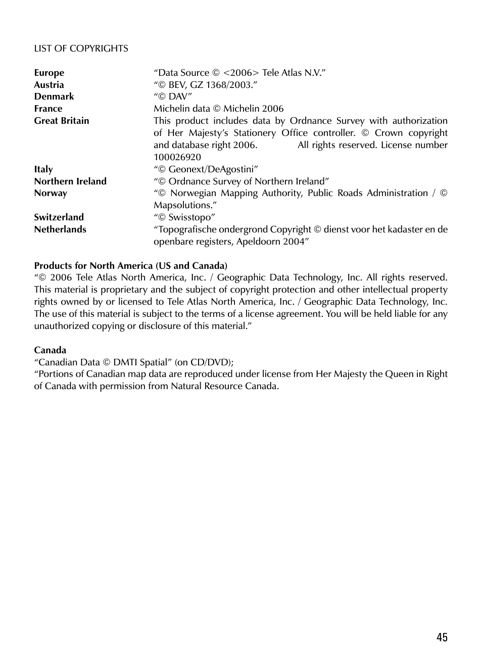 AvMap Geosat 5 series Manual User Manual | Page 45 / 48