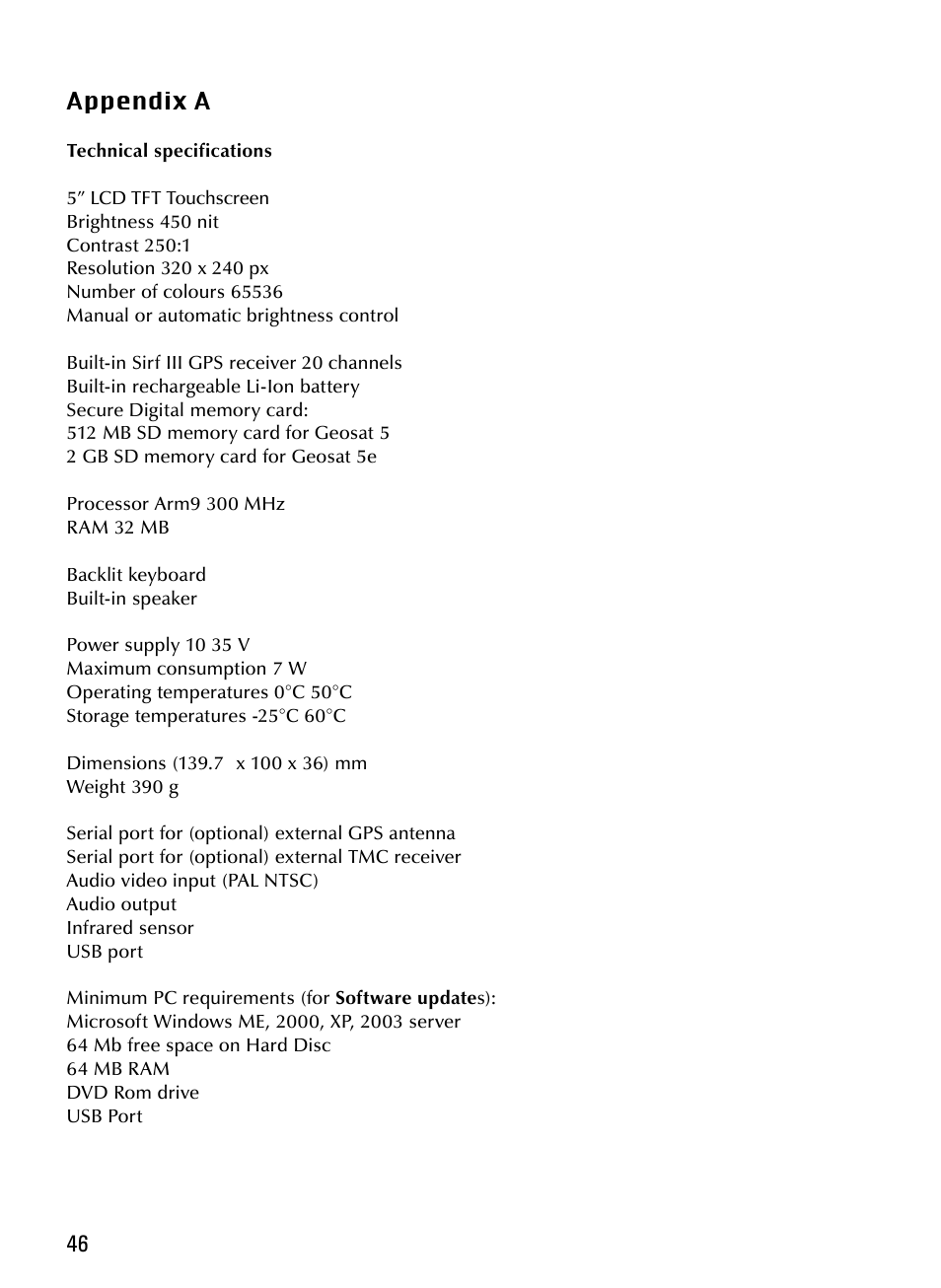 AvMap Geosat 5 series Manual User Manual | Page 46 / 48