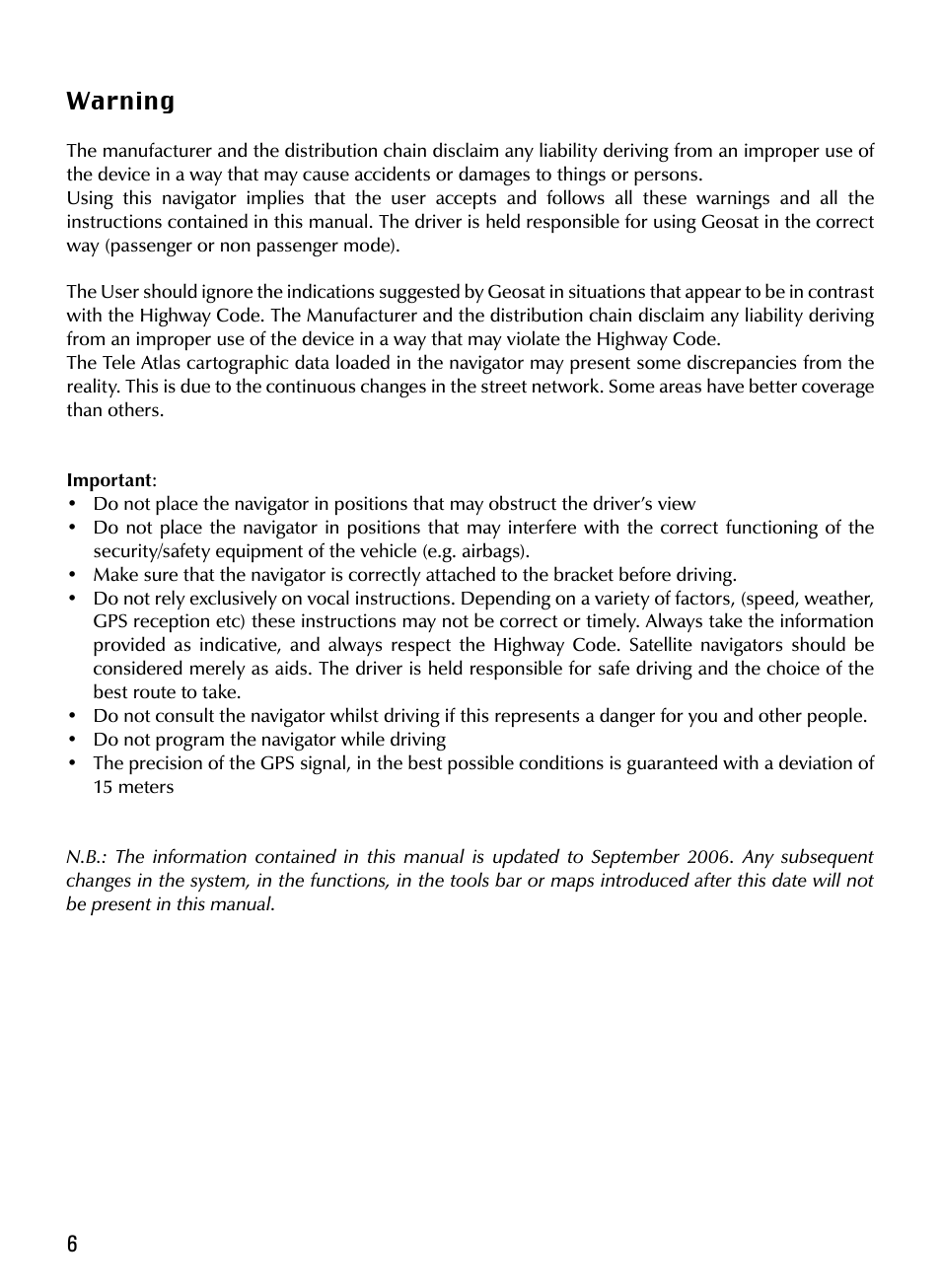 AvMap Geosat 5 series Manual User Manual | Page 6 / 48