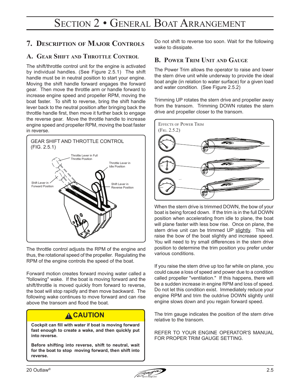2 • g, Ection, Eneral | Rrangement, A. g, B. p, Caution | Baja Marine Outlaw 20 User Manual | Page 33 / 83