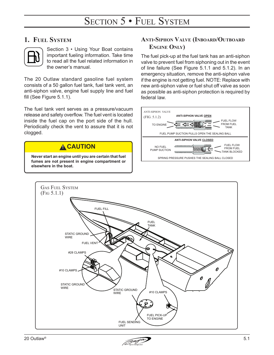 5 • f, Ection, Ystem | Caution | Baja Marine Outlaw 20 User Manual | Page 48 / 83