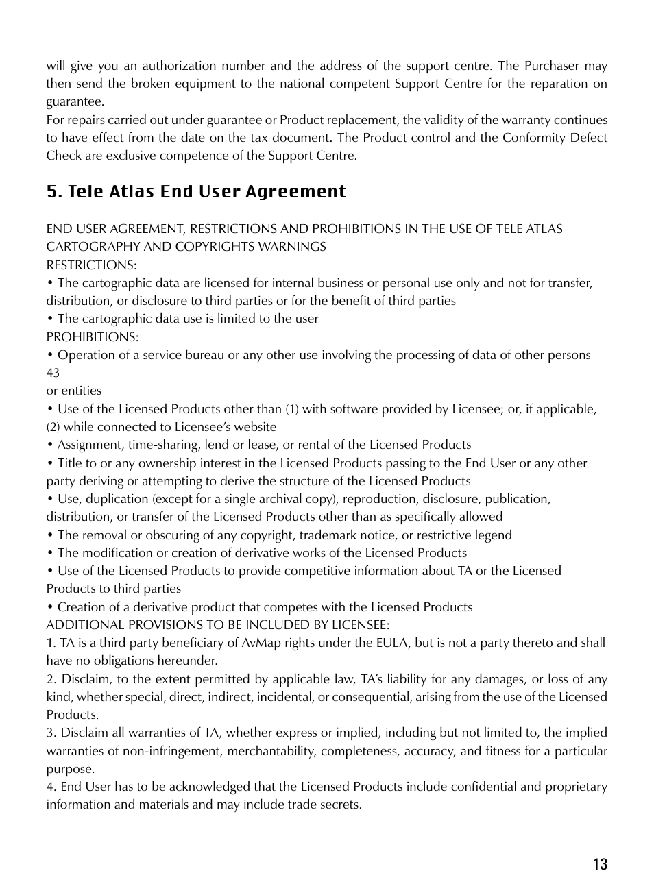 AvMap Geosat4x4 Quick Start User Manual | Page 13 / 16