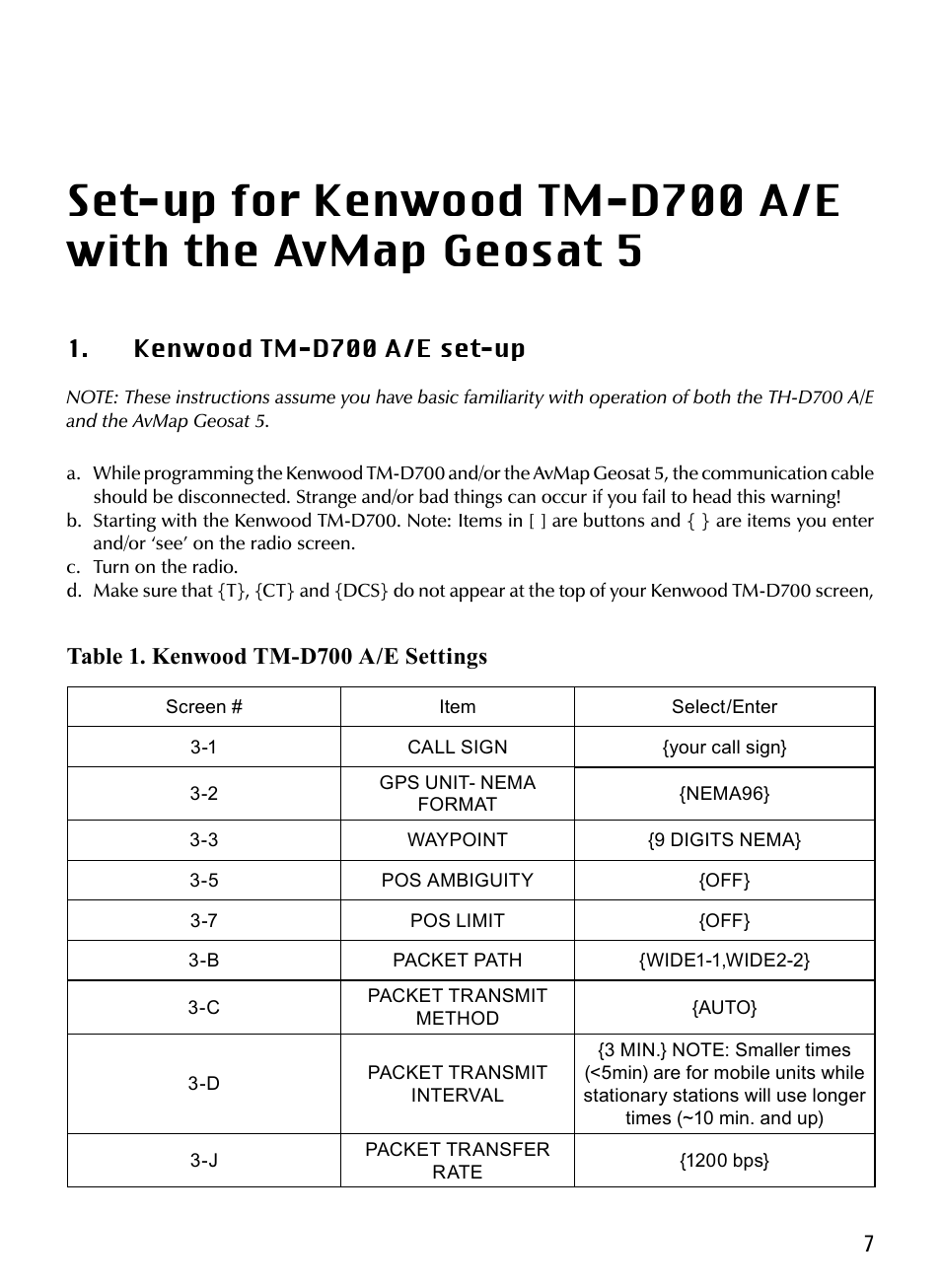 AvMap Geosat 5 APRS User Manual | Page 7 / 12