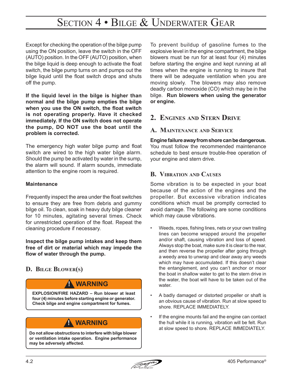 4 • b, Ection, Ilge | Nderwater | Baja Marine Performance 405 User Manual | Page 46 / 88