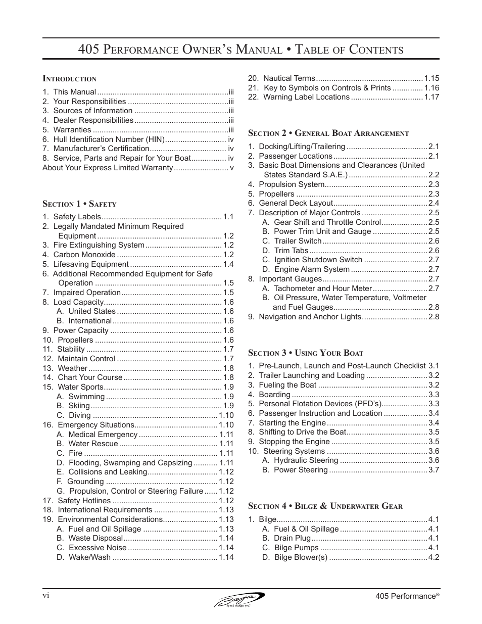 405 p | Baja Marine Performance 405 User Manual | Page 8 / 88