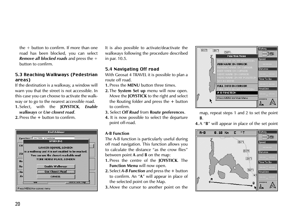 AvMap Geosat 4 TRAVEL Europe User Manual | Page 20 / 60