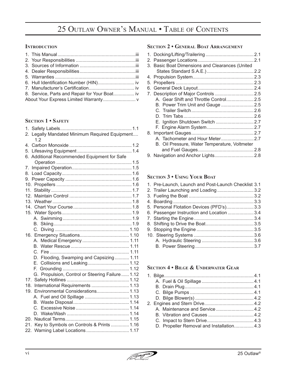25 o | Baja Marine Outlaw 25 User Manual | Page 8 / 87