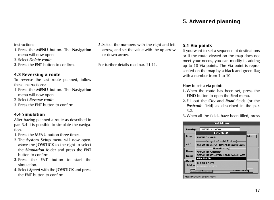 Advanced planning | AvMap GEOSAT 4 TRUCK User Manual | Page 17 / 60