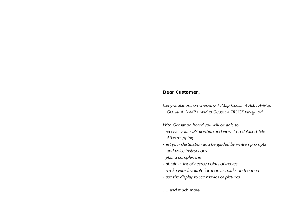 AvMap GEOSAT 4 TRUCK User Manual | Page 3 / 60