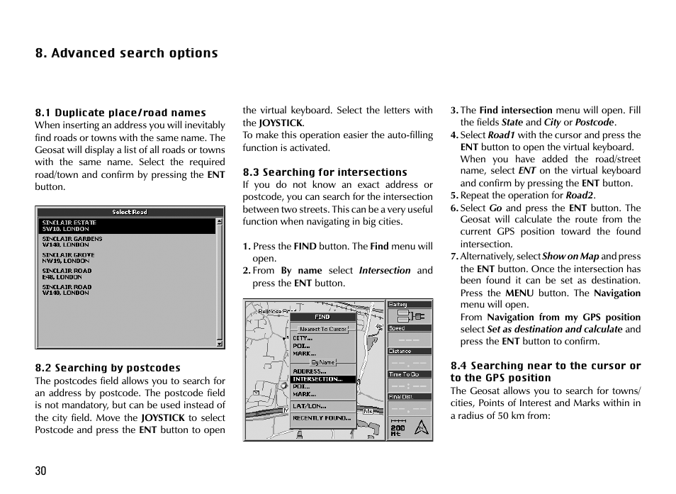 Advanced search options | AvMap GEOSAT 4 TRUCK User Manual | Page 30 / 60
