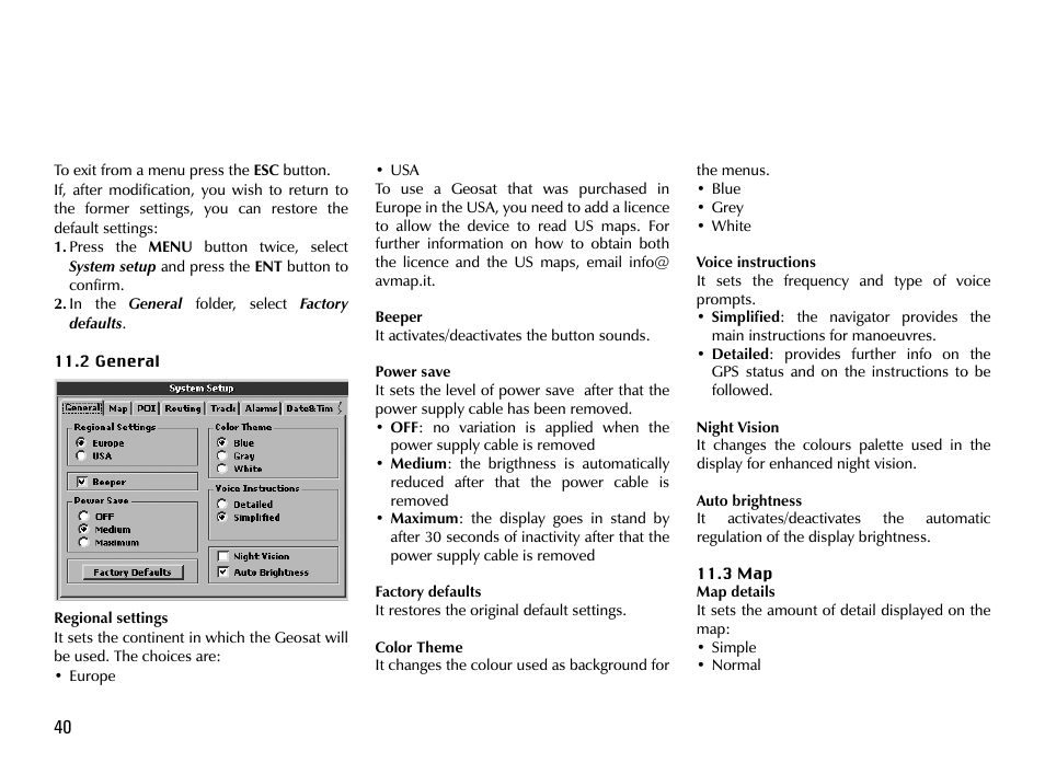 AvMap GEOSAT 4 TRUCK User Manual | Page 40 / 60