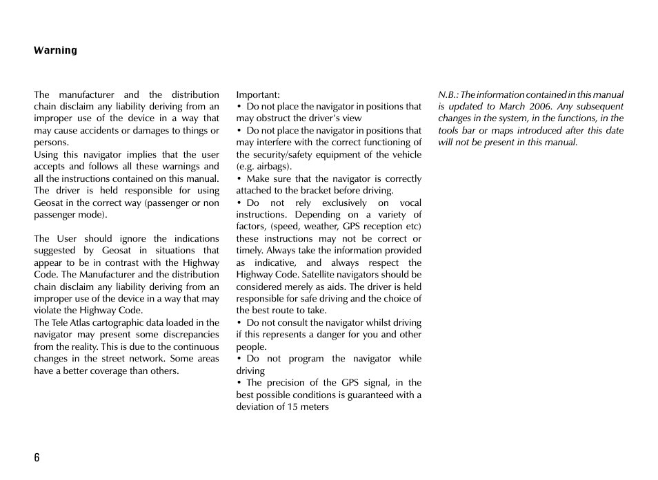 AvMap GEOSAT 4 TRUCK User Manual | Page 6 / 60