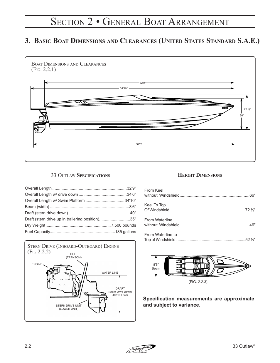2 • g, Ection, Eneral | Rrangement, S.a.e.) | Baja Marine Outlaw 33 User Manual | Page 30 / 86