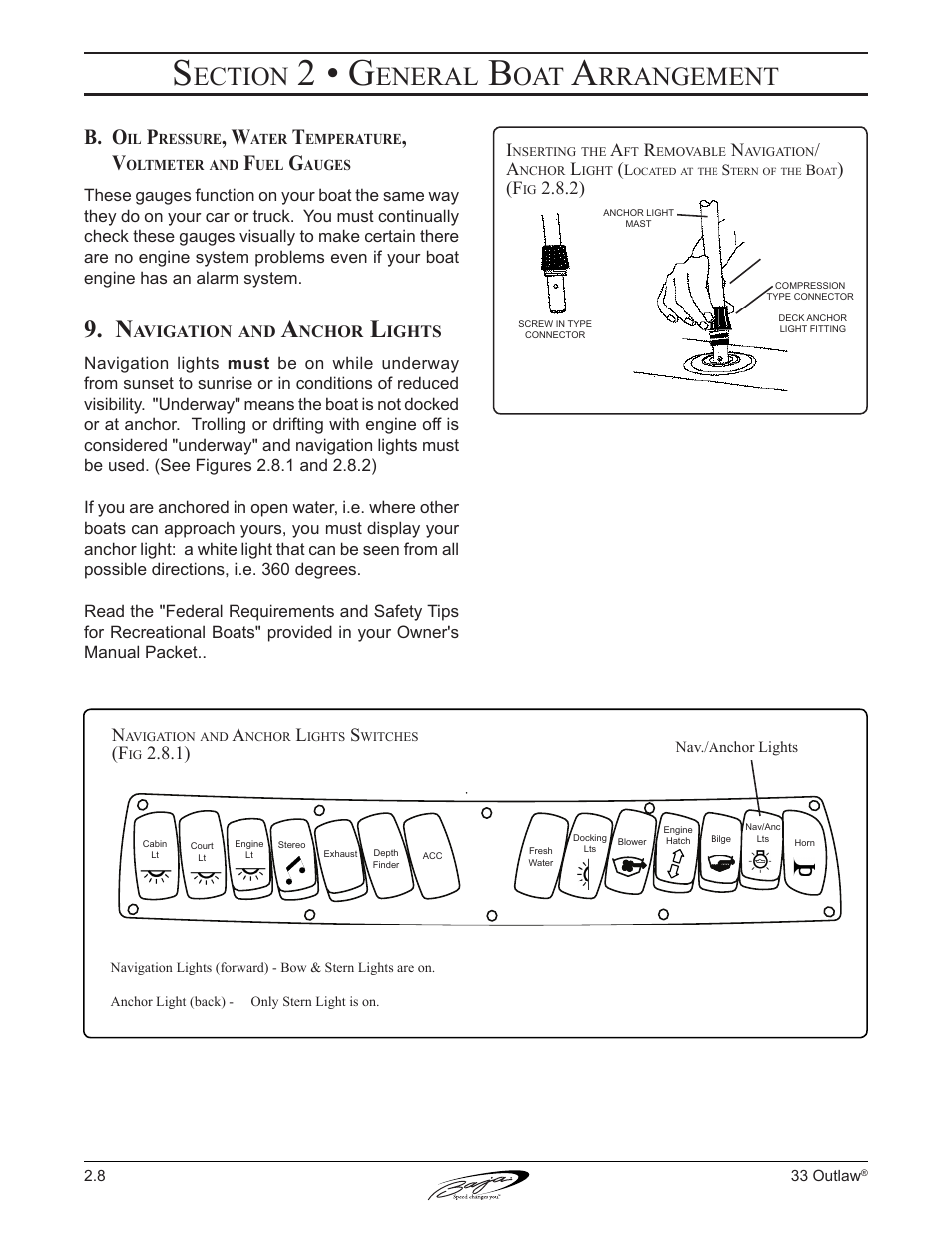 2 • g, Ection, Eneral | Rrangement, B. o | Baja Marine Outlaw 33 User Manual | Page 36 / 86