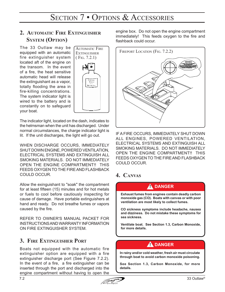 7 • o, Ection, Ptions | Ccessories | Baja Marine Outlaw 33 User Manual | Page 62 / 86