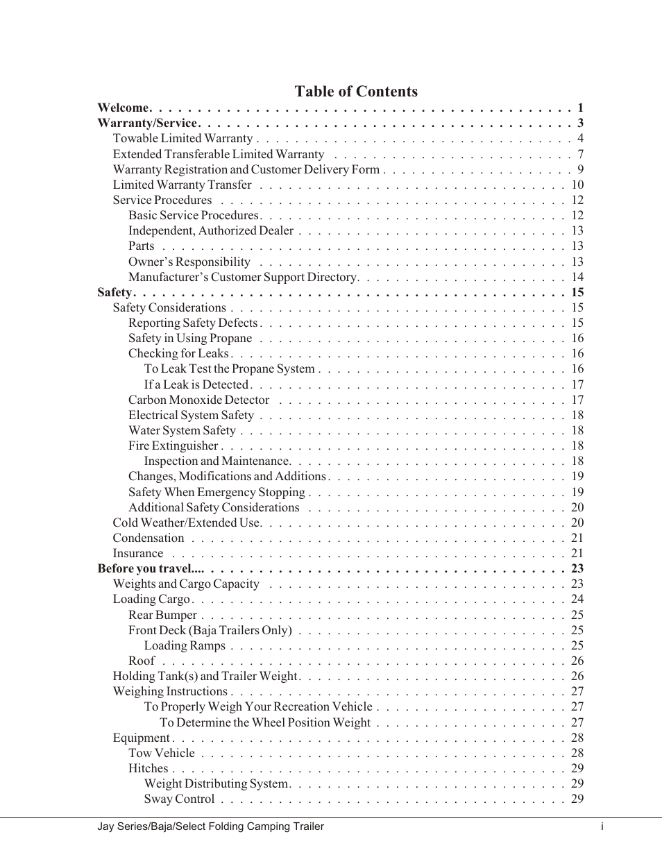 Baja Marine JAY SERIES YEAR 2006 User Manual | Page 5 / 114