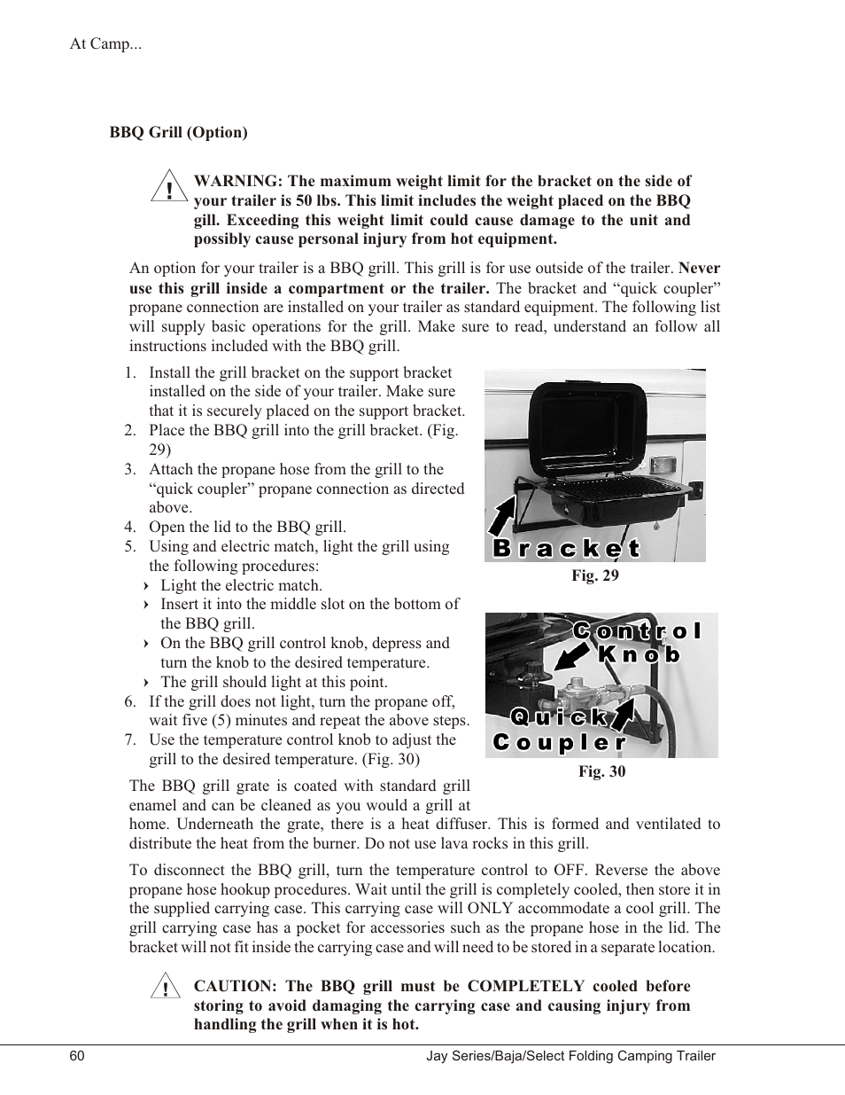 Bbq grill (option) 60, Bbq grill (option) | Baja Marine JAY SERIES YEAR 2006 User Manual | Page 70 / 114