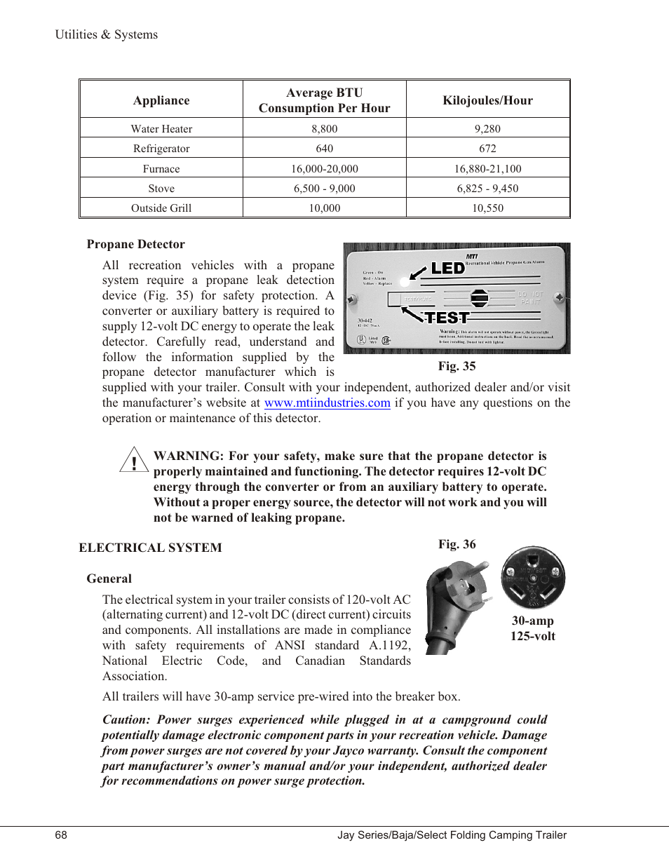 Propane detector 68, Electrical system 68, General 68 | Propane detector, Electrical system, General | Baja Marine JAY SERIES YEAR 2006 User Manual | Page 78 / 114