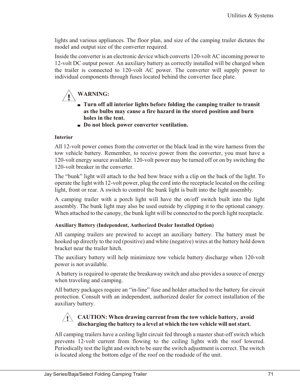 Interior 71 | Baja Marine JAY SERIES YEAR 2006 User Manual | Page 81 / 114