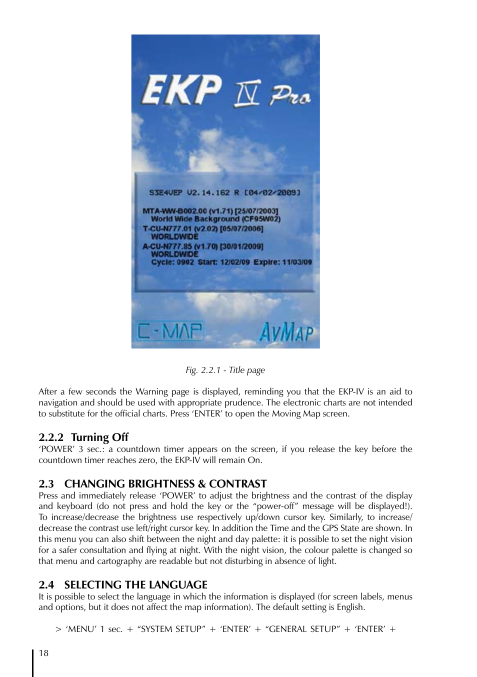 AvMap EKPIV series User Manual | Page 18 / 96