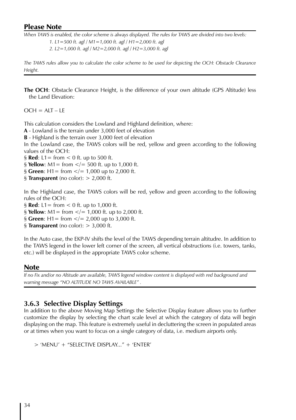 3 selective display settings | AvMap EKPIV series User Manual | Page 34 / 96