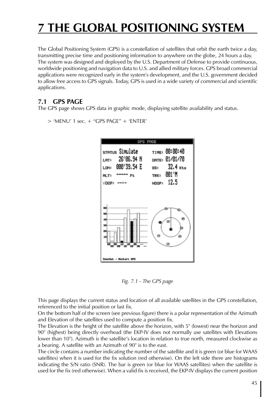 7 the global positioning system | AvMap EKPIV series User Manual | Page 45 / 96