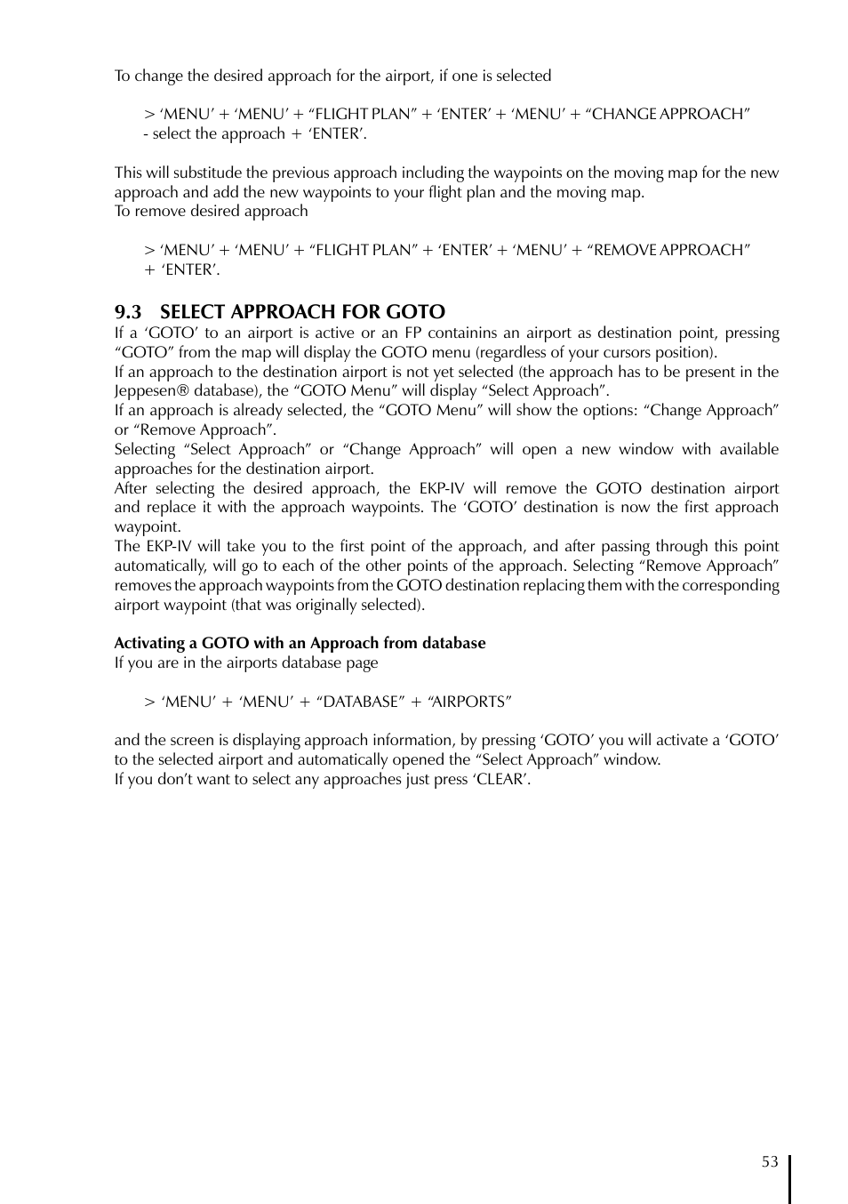 3 select approach for goto | AvMap EKPIV series User Manual | Page 53 / 96