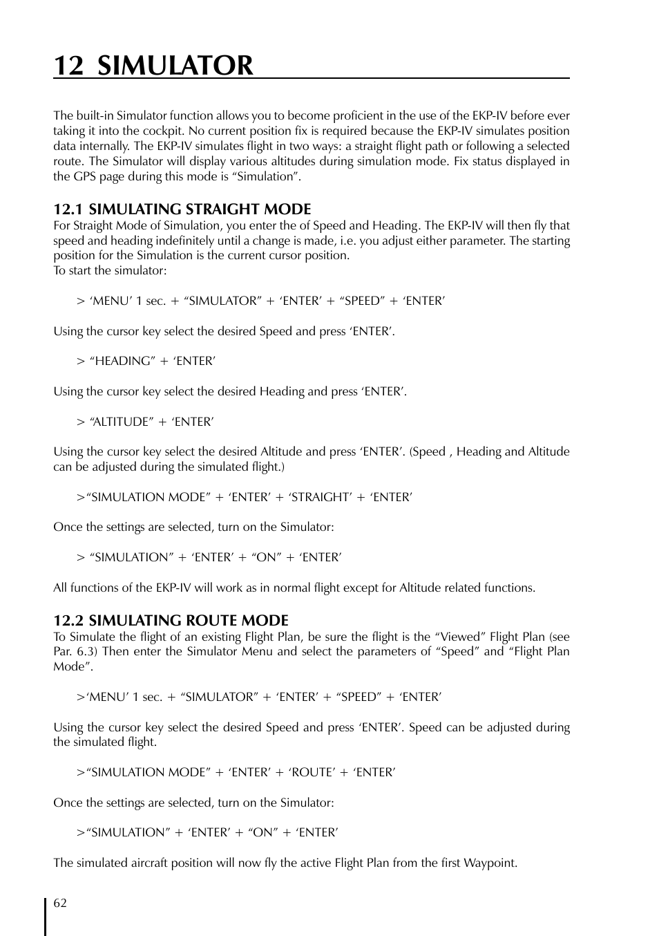 12 simulator | AvMap EKPIV series User Manual | Page 62 / 96