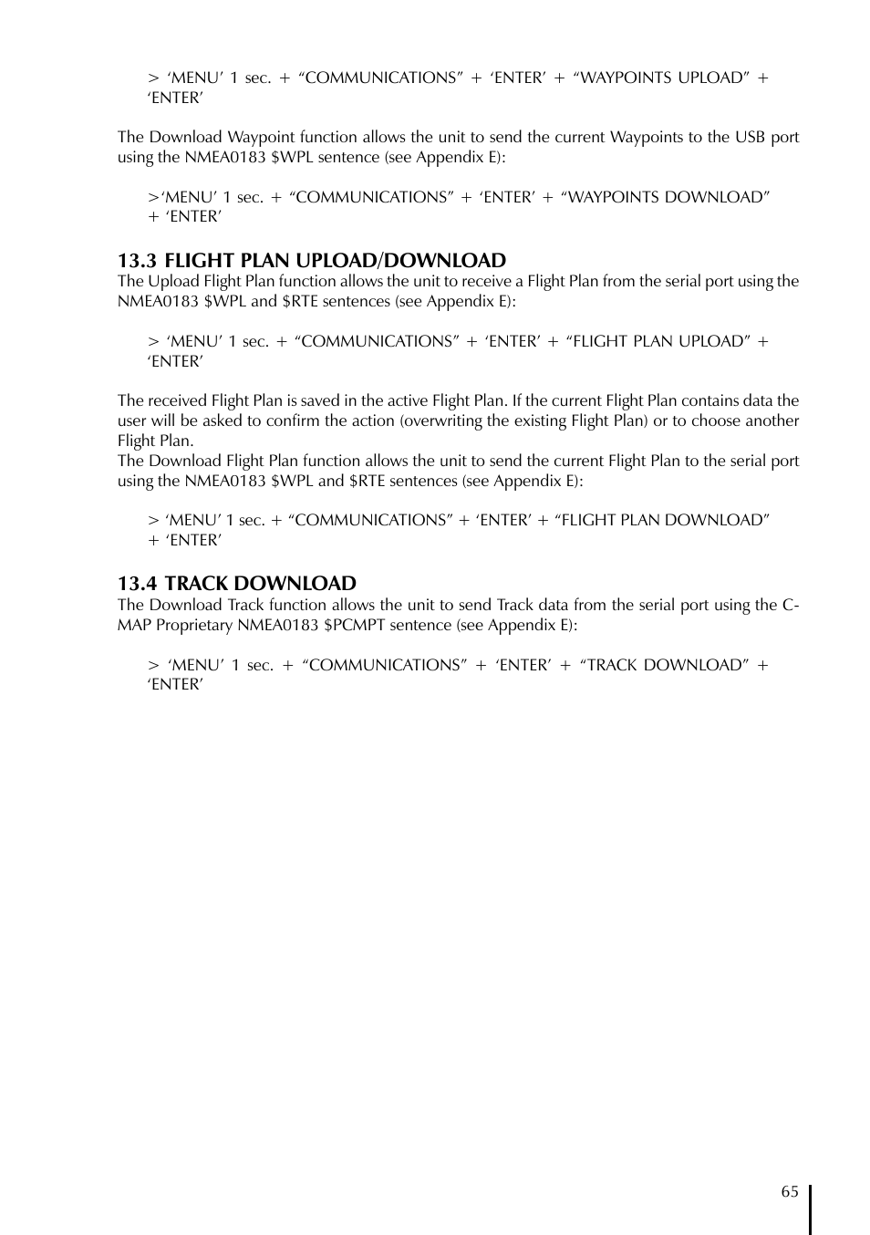 3 flight plan upload/download, 4 track download | AvMap EKPIV series User Manual | Page 65 / 96