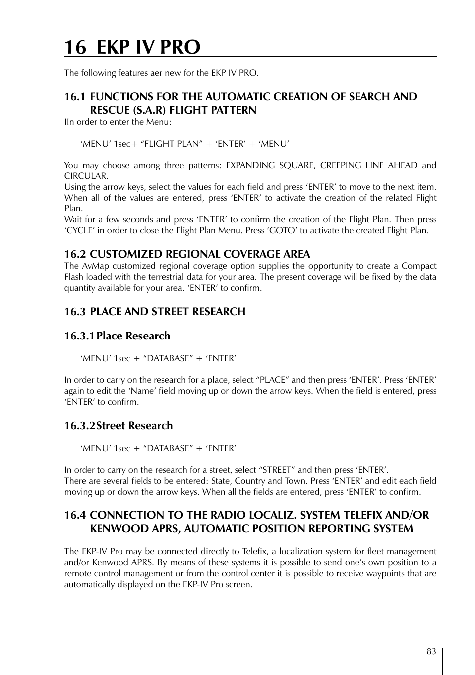 16 ekp iv pro | AvMap EKPIV series User Manual | Page 83 / 96