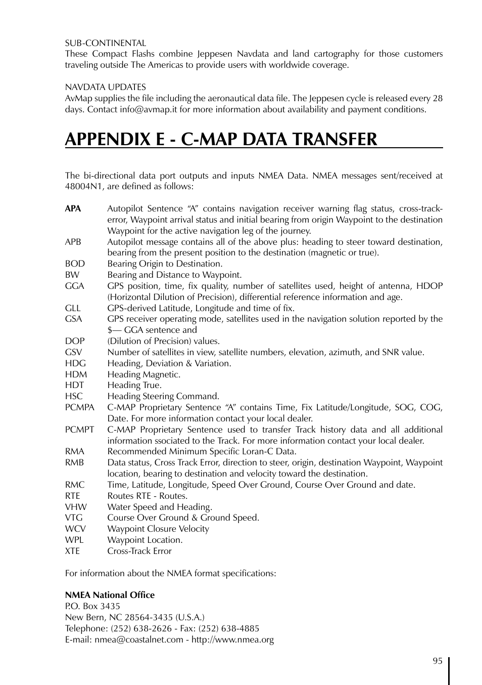 Appendix e - c-map data transfer | AvMap EKPIV series User Manual | Page 95 / 96