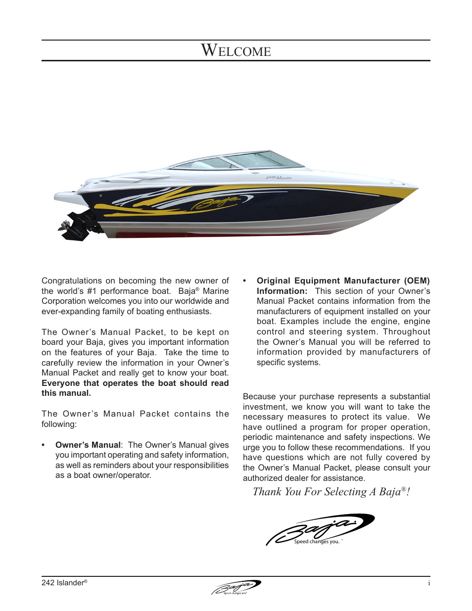 Elcome | Baja Marine Islander 242 User Manual | Page 3 / 83