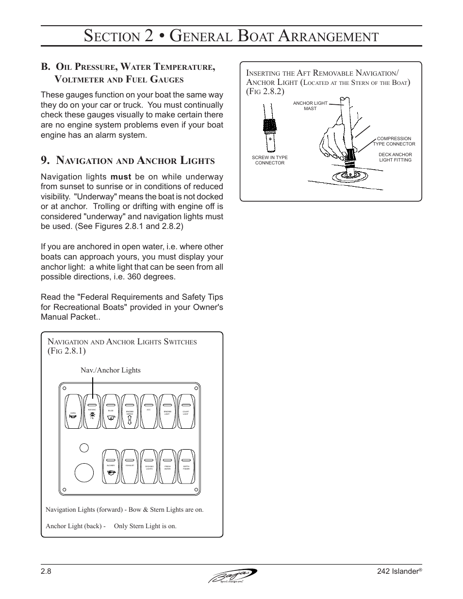 2 • g, Ection, Eneral | Rrangement, B. o | Baja Marine Islander 242 User Manual | Page 36 / 83