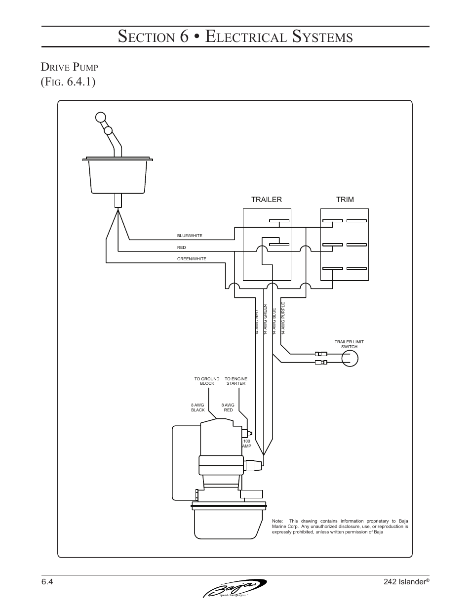 6 • e, Ection, Lectrical | Ystems, Rive | Baja Marine Islander 242 User Manual | Page 54 / 83