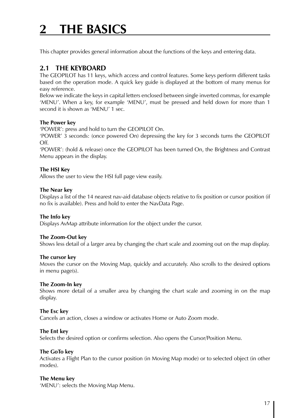 2 the basics | AvMap GeoPilot Plus User Manual | Page 17 / 93