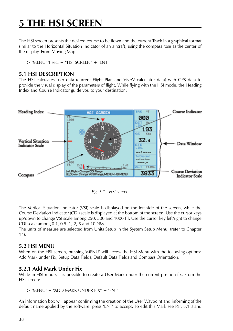 5 the hsi screen | AvMap GeoPilot Plus User Manual | Page 38 / 93
