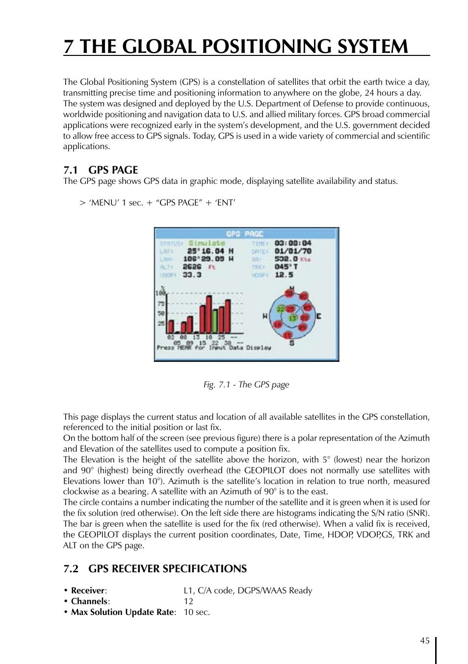 7 the global positioning system | AvMap GeoPilot Plus User Manual | Page 45 / 93