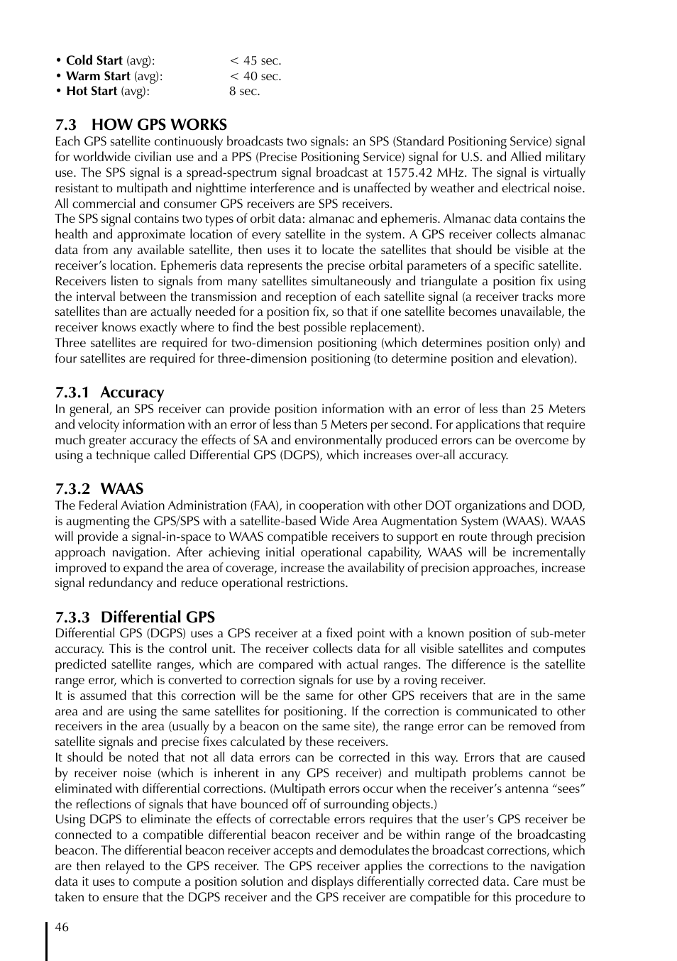 3 how gps works, 1 accuracy, 2 waas | 3 differential gps | AvMap GeoPilot Plus User Manual | Page 46 / 93