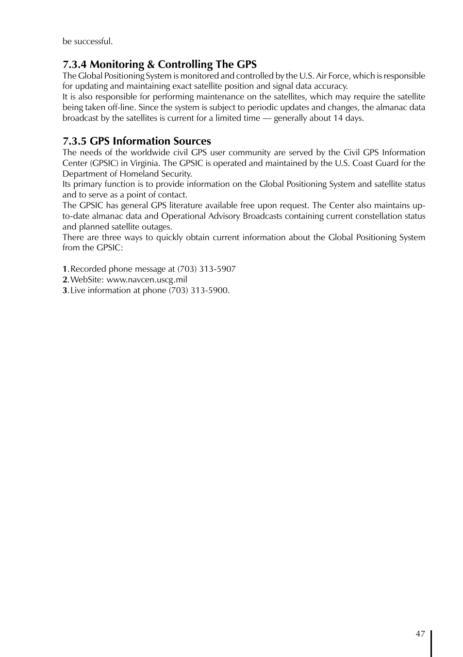 4 monitoring & controlling the gps, 5 gps information sources | AvMap GeoPilot Plus User Manual | Page 47 / 93