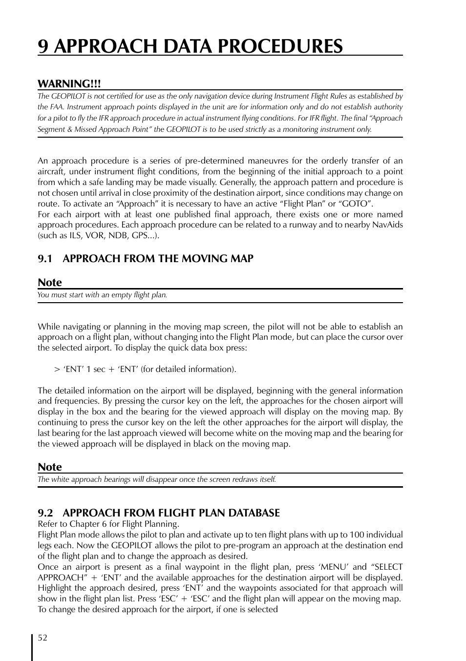 9 approach data procedures | AvMap GeoPilot Plus User Manual | Page 52 / 93