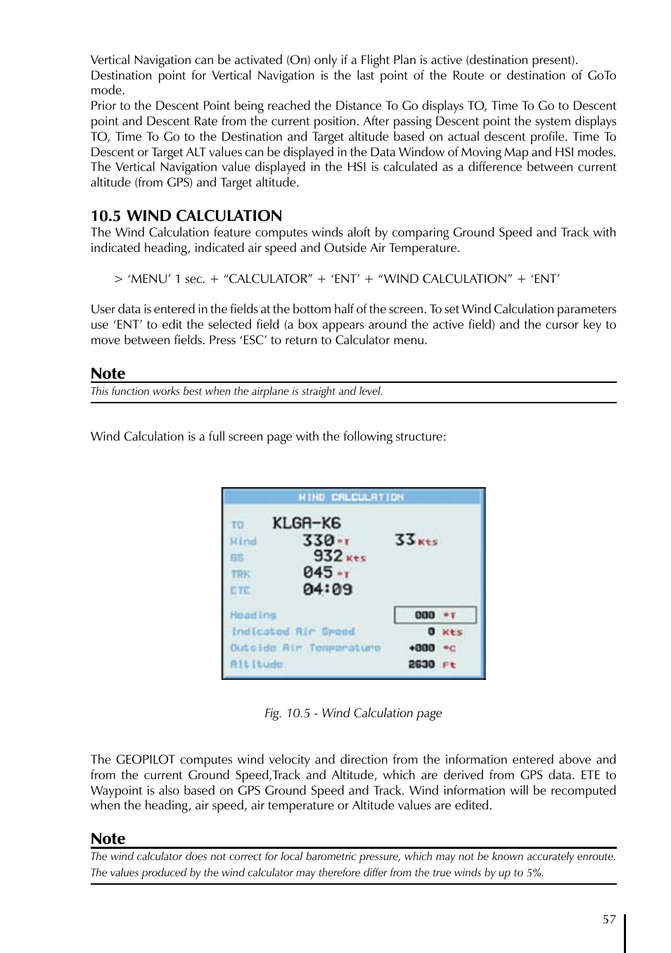 5 wind calculation | AvMap GeoPilot Plus User Manual | Page 57 / 93