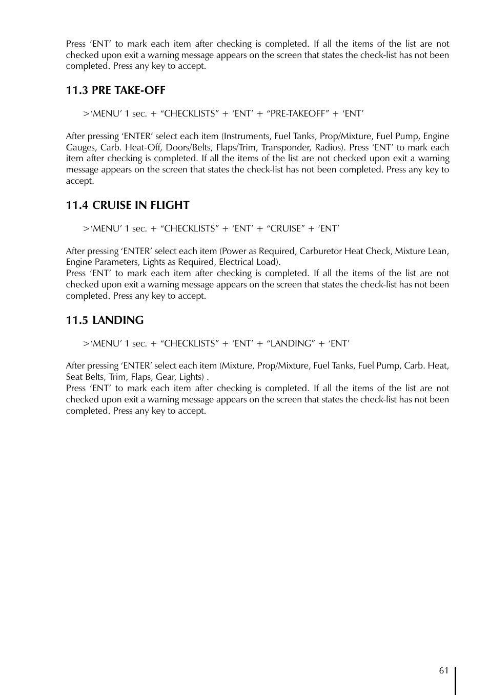 3 pre take-off, 4 cruise in flight, 5 landing | AvMap GeoPilot Plus User Manual | Page 61 / 93